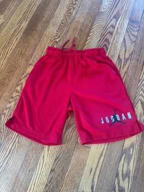 Jordan Red Mesh Basketball Shorts with Jumpman Logo